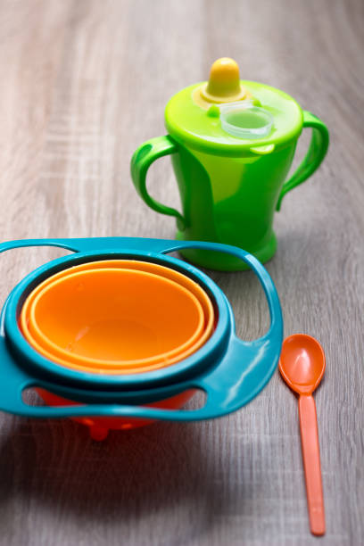 istock Baby plastic gyro bowl, plastic cup, spoon. 1062255700