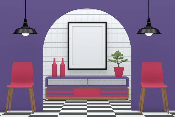istock Minimal living room with blank frame 1062257394