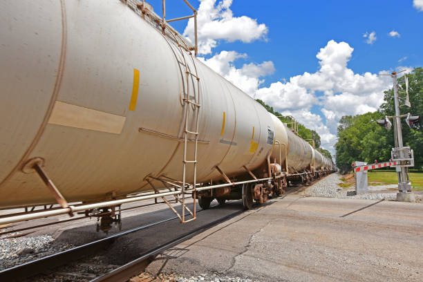 istock Tanker at rail crossing 1062257750