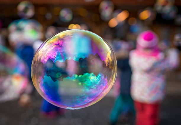 Child, Bubble Wand, Boys, Smiling,  Asian and Indian Ethnicities