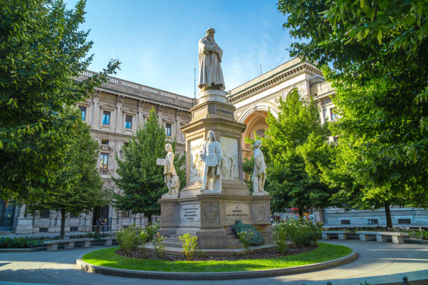 istock Leonardo's monument on Piazza Della Scala, Milan, Italy 1062261572