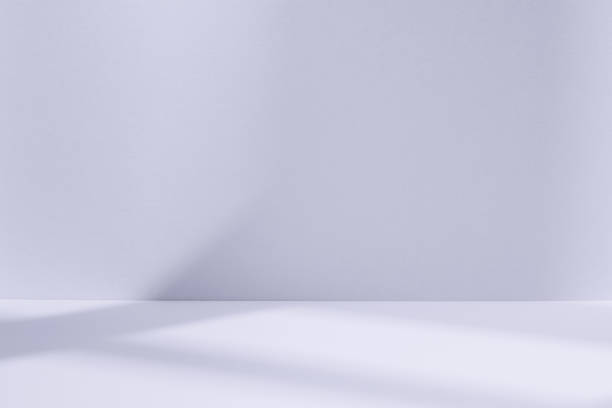 ウィンドウの影と光のブルー スタジオ スペース - 簡素 ストックフォトと画像