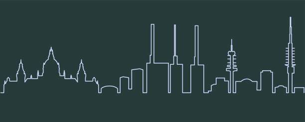 hannover jednořádkové panorama - hannover stock ilustrace