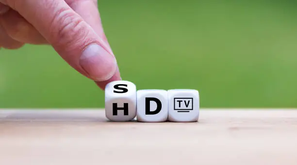 Symbol of the change from SD TV to HD TV