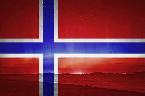 Flag of Norway in minimalistic design and high quality