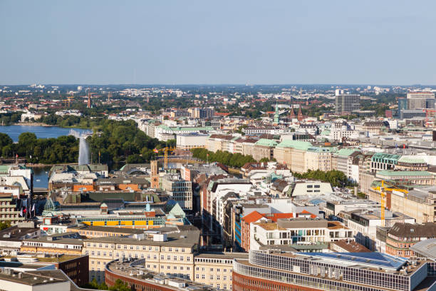 istock View over Hamburg, Germany to the Inner and Outer Alster 1062282402