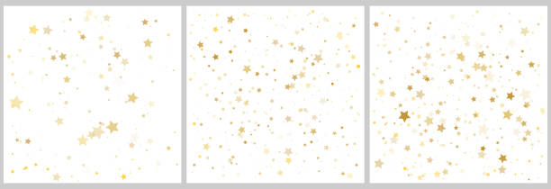 istock Gold stars. Confetti celebration, Falling golden abstract decoration for party, birthday celebrate, anniversary or event, festive. Festival decor. Vector illustration set. 3 in 1 1062283746