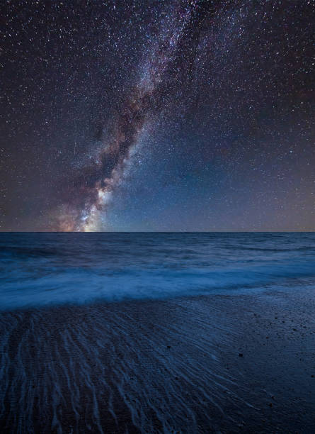 istock Vibrant Milky Way composite image over landscape of beach long exposure 1062286444