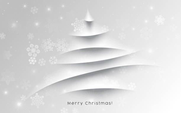 christmas card with christmas tree vector art illustration