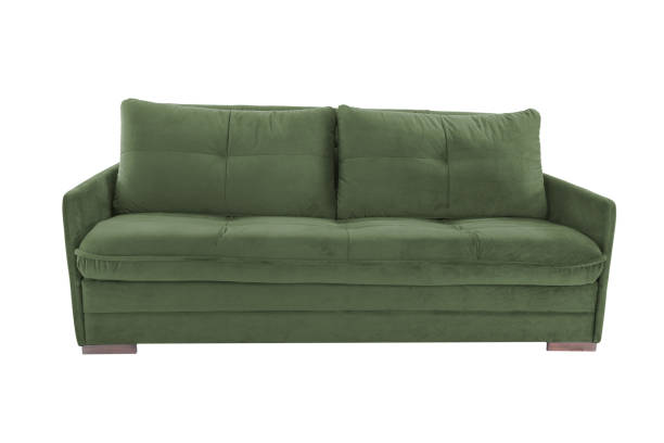 istock Three seats cozy color fabric sofa isolated on white background 1062305338