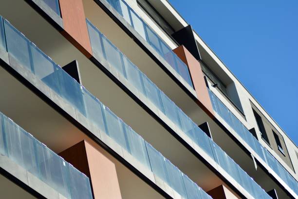 istock Modern apartment buildings on a sunny day with a blue sky. 1062305490