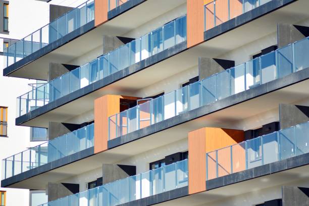 istock Modern apartment buildings on a sunny day with a blue sky. 1062305660