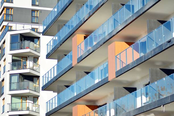 istock Modern apartment buildings on a sunny day with a blue sky. 1062307362