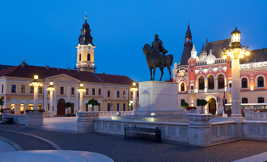 Unirii Square is famous tourist attraction in Oradea, Romania