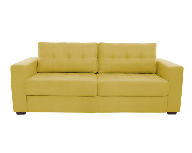 istock Three seats cozy color fabric sofa isolated on white background 1062323896
