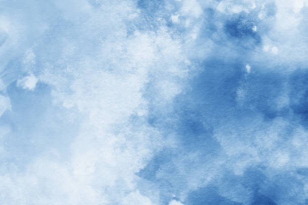 Blue Abstract Watercolor Painted Art Background stock photo