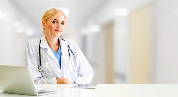 istock Doctor using laptop computer at the hospital. 1062337012