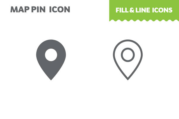 Map pin  icon, vector. Map pin  icon, vector. Fill and line. Flat design. Ui icon arranging stock illustrations