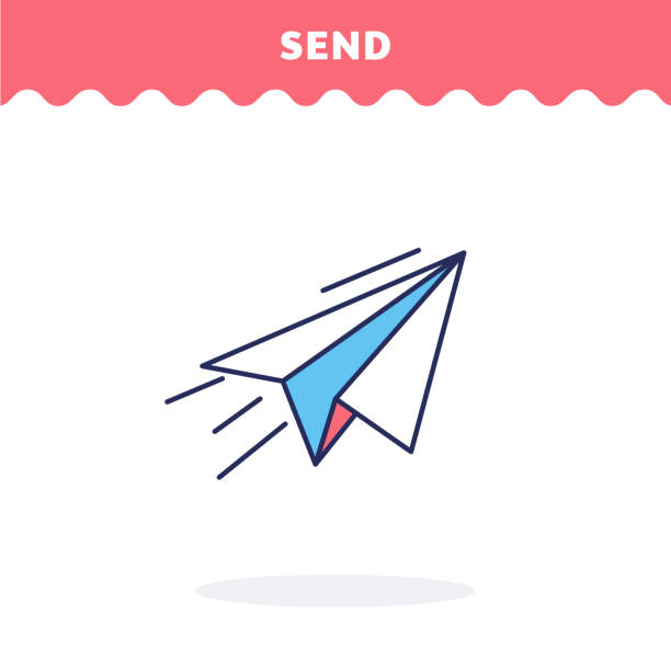 illustrations, cliparts, dessins animés et icônes de envoyer icône, vector. - air mail