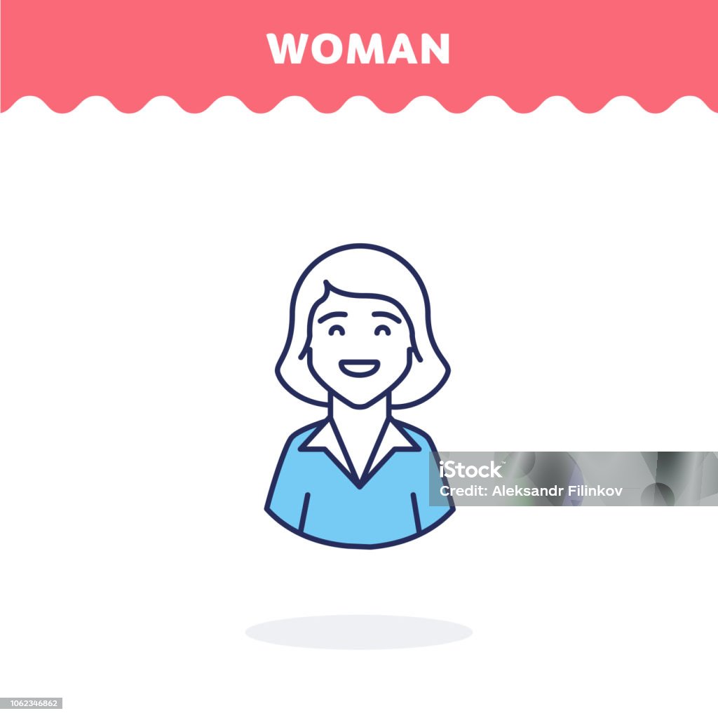 Woman profile icon, Woman profile icon, vector. Advantage icon. Icon Symbol stock vector