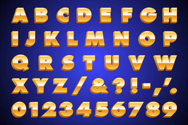 istock Gold Letters - Bold Shiny Metallic Alphabet, Letters, Numbers, Symbols 1062368542