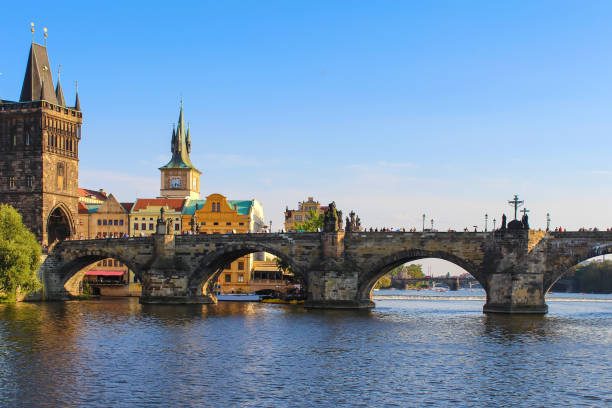 istock View on Charles bridge on Vltava river in Prague, Czech Republic. 1062384222