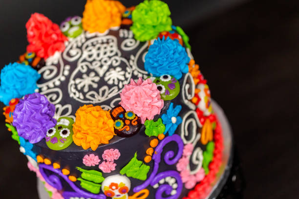 istock Gourmet Day of the Dead cake decorated 1062385758