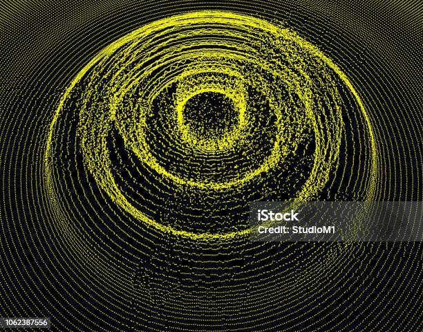 3d Ripple Texture 3d Wavy Background With Ripple Effect Vector Illustration With Particle ...
