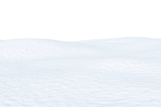 Snow field with smooth surface isolated White snow field with smooth snow surface isolated on white background, 3d illustration snowfield stock pictures, royalty-free photos & images