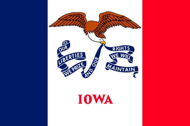 Iowa flag. Vector illustration. United States of America. Iowa flag. Vector illustration. United States of America. iowa flag stock illustrations