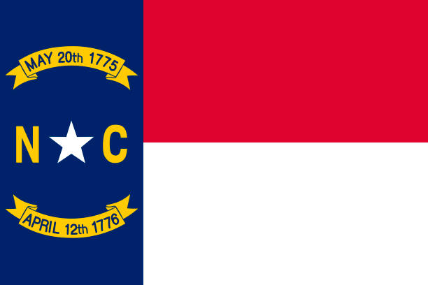 North Carolina vector flag. Vector illustration. United States of America. Raleigh vector art illustration