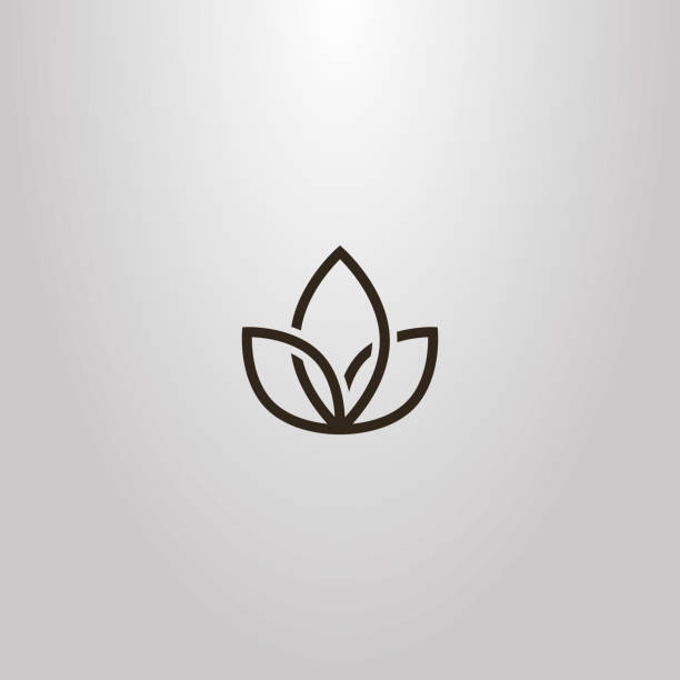 ilustrações de stock, clip art, desenhos animados e ícones de simple vector geometric flower sign of three interlaced petals - lotus leaf