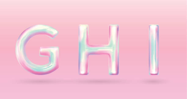 istock holographic alphabet holographic alphabet with fun color pastel 1062417078