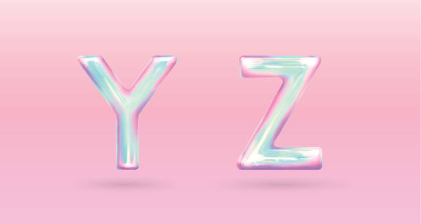 istock holographic alphabet holographic alphabet with fun color pastel 1062417126