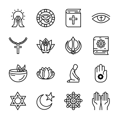 Pack Of Spiritual Elements Icons