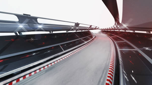 istock bended race track with speed motin blur 1062435942