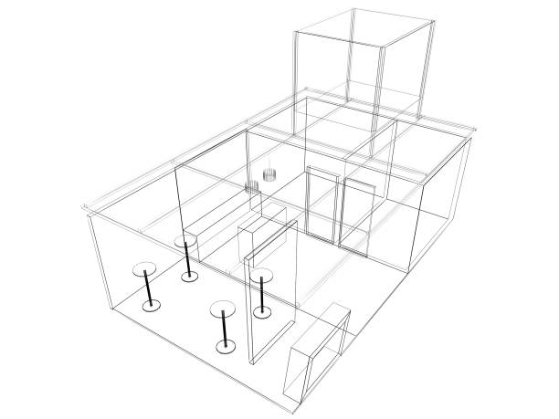 istock sketch design of exchibition kiosk, 3d rendering 1062439800