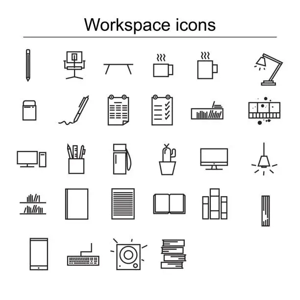 Vector illustration of workspace icons