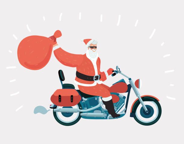 istock Santa Claus on motorbike. 1062442764