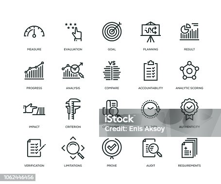 istock Assessment Icons - Line Series 1062446456