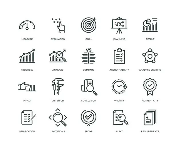 Vector illustration of Assessment Icons - Line Series