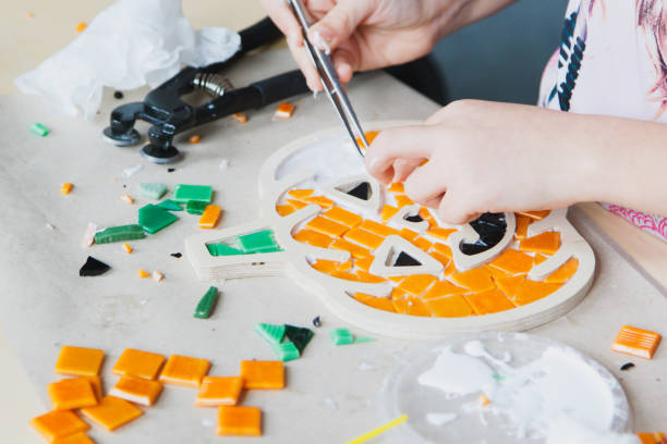 istock The process of creating a pumpkin from a mosaic. 1062449096