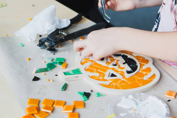 istock The process of creating a pumpkin from a mosaic. 1062449124