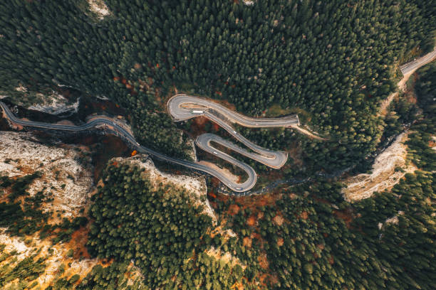 istock Forest winding road in Bicaz Gorge, Romania 1062452658