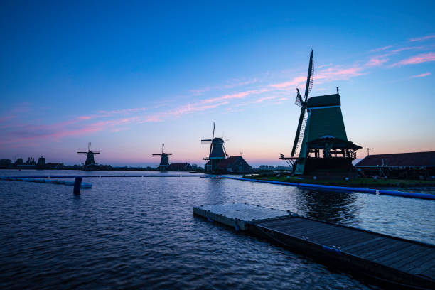 istock Dutch landscape with vintage windmill in the evening (HDRi) 1062455094