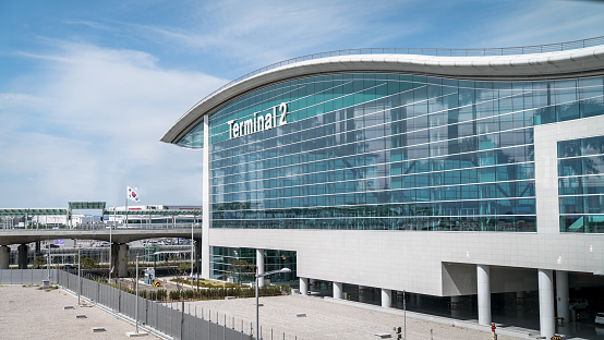 Incheon, South Korea - August 2018: View of Terminal 2 at Incheon International Airport ICN, the largest airport in South Korea.