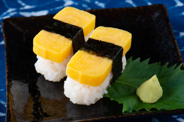istock Japanese sweet egg sushi. 1062456192