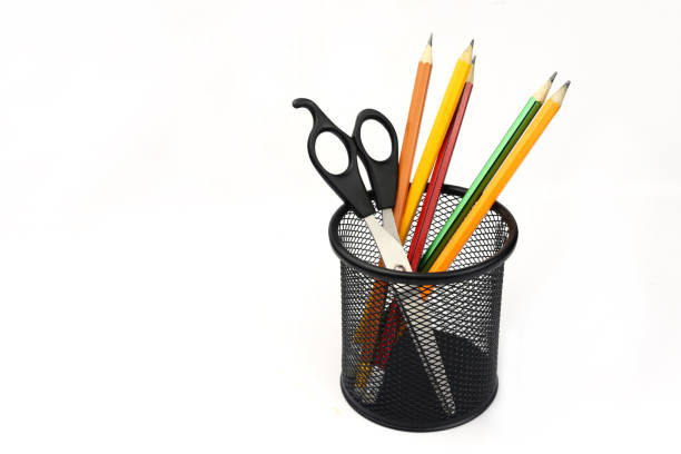 istock school office pen pencils and scissors in a stack of black for drawing 1062456200