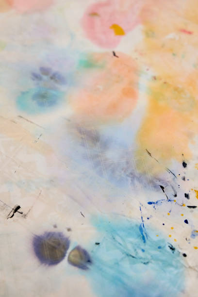istock Shabby textured surface in paint stains 1062458796