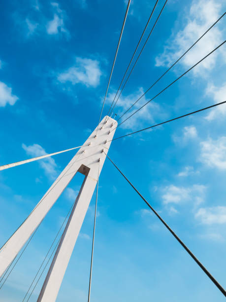 istock Steel rope bridge and cable sling of bridge. 1062461256